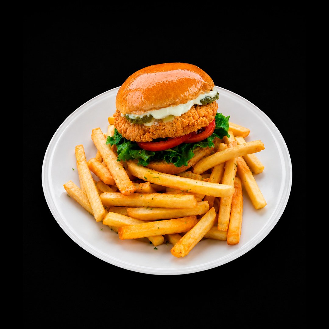 Fried Chicken Sandwich and Fries